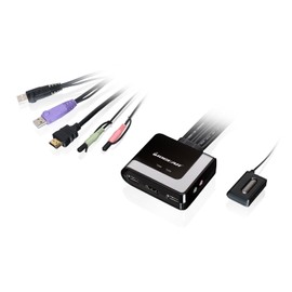 IOGEAR 2-Port HD and DisplayPort Cable KVM Kit with Audio, GCS62HMDPKIT