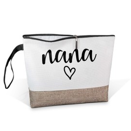 Grandma Gifts from Grandkids, Grandma Makeup Bag, Canvas Makeup Bag with Wristband Lanyard, Canvas Zipper Pouch, Travel Cosmetic Bag, grandma gift ideas, Practical Gifts for Grandma,6