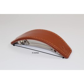 Blackbird Hair Couture Barrette Genuine Leather Clip Accessories Made in France (Tan Milano Leather)