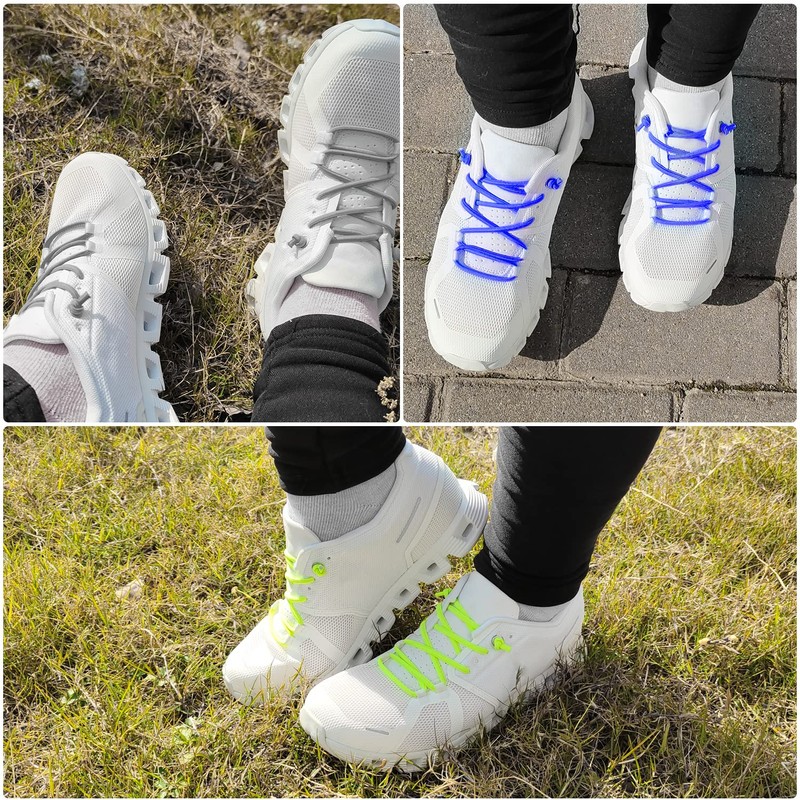 NDTEZUGT 3 Pairs Elastic No Tie Shoe Laces, Stretch Round