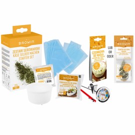 Browin 411000 Cheesemaking Kit - Complete Set for Making Cheese at Home, with Special Seasoning Mixture, for 10 kg Homemade Cheese, also for Begginers, Gift Idea
