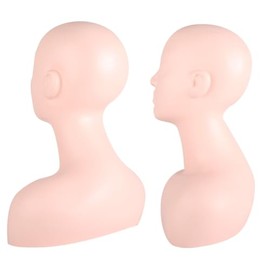 Asixxsix Maniqui Cabeza, 21.3in PVC Maniqui Cabeza Maniquies con Hombro Tamaño Multi Funcion Maniqui Cabeza Modelo para Maquillaje, Peluqueria, Practicas de Masaje