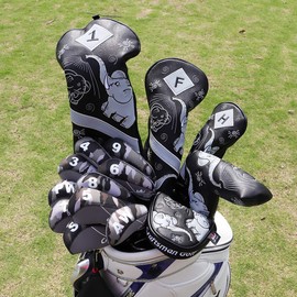 CRAFTSMAN (クラフトマン) Golf Iron Cover Headcover 11-Piece Set (3-9, PW, AW, SW, LW) Neoprene Gray Camouflage
