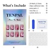 TENPAL Valentine's Day Press on Nails,24pcs Glitter Ombre Short Square