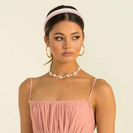 Wanciler Satin Headbands Wide Headbands Padded Hairband, 4Pcs Colourful Head Bands Thick Head Bands for Women