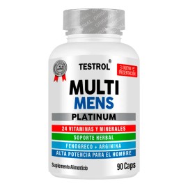 Testrol Multi Mens Platinum | 24 Vitaminas Esenciales para el Bienestar Masculino | 90 Cápsulas