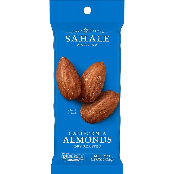 Sahale Snacks California Dry Roasted Almonds, 1.5 Ounces (Pack of 18)