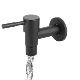Universal Faucet, Easy Installation, Water Saving Design, Single Faucet Single Lever Bathroom (Black Short Mop Sink Faucet, G 1/2" Male Thread)