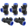PATIKIL 3/4" OD T-Piece Plastic Push to Connect Fittings, Pack