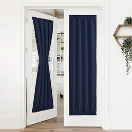 NICETOWN Door Curtains for Doorways Room Darkening Heavy Duty Temporary Door Thermal Insulated French Curtains for Patio/Sliding, 1 Panels, W36 x L72, Navy