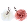 SAFIGLE 2Pcs Flower Bath Loofah Balls Exfoliating Shower Pouf with