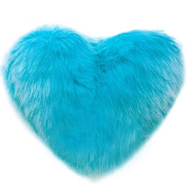 Uposao 40 x 50 cm Heart Cushion Cuddly Plush Heart Decorative Cushion for Sofa Bedroom Heart Shape Cuddly Cushion for Boyfriend Girlfriend Blue