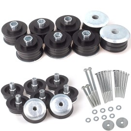 iKer Body Mount Bushing Kit Compatible with Ford F250 F350 2008-2016 Super Duty 2WD 4WD, Polyurethane Cab & Body Mount Steel Sleeves & Hardware. Black