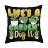 Gardening Enthusiast Edger Tools Green Thumb Design Throw Pillow