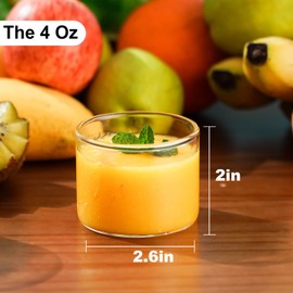 Baalaka Ramekins Oven Safe, Creme Brulee ramekins set of 6, Small Glass Bowls 4oz, Dipping Sauce Cups, Clear Salad Dressing Container and Dessert Bowls for Custard