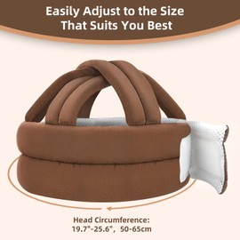 Thick Soft Protective Helmet for Elderly Youth Adults,Head Protector for Adults Seniors from Falls Injuries,Elder Safety Breathable Products Hat Cap Protect Head,for Home Gardening Walking (Brown)