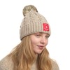 Canada Knitwear Cable Knit Winter Hat for Women Faux Fur