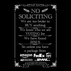 4yougifts Black No Soliciting Sign – Deliveries Only, Please Go Away