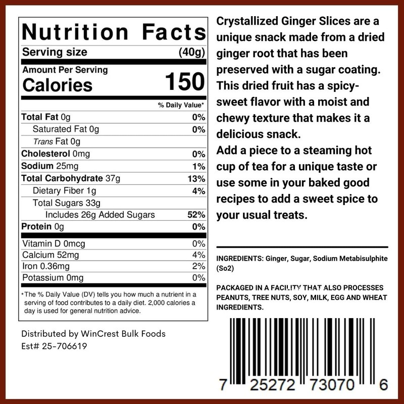 Crystallized Ginger Slices - 2 Lb Tub (Pack of 2)