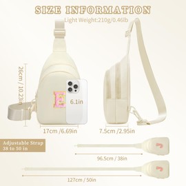 Small Initial Sling Bag for Women Crossbody Bags Fanny Pack Chest Bag Purses Birthday Gift Beige, E