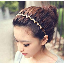 5PCS Handcraft Leopard Cloth Teeth Waves Headband Plastic Sharks Tooth Hair Comb Hair Hoop Headwear Accessory for Lady Women