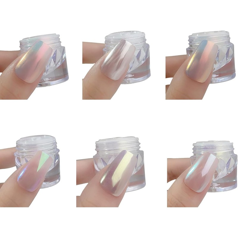 Polvo para uñas plateado efecto metálico fino VOCUE