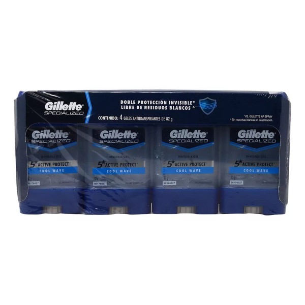 Gillette Gel Antitranspirante Gillette Cool Wave Pack C/4 De 82g C/u