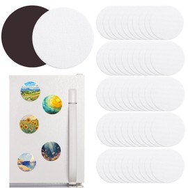 50 Pcs Magnetic Painting Canvas Panel Mini Canvas Boards for Painting Mini Tile Art for Fridge Locker Art Crafts DIY
