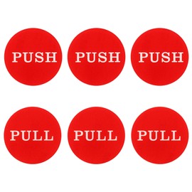 PATIKIL Push Pull Sticker Sign, 3 Pcs 2 Inch Self Adhesive Waterproof Round Push Pull Decal Push Pull Glass Door Signs for Stores Office Shops Cafes Business, Red