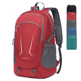 MIYCOO Ultra Lightweight Packable Backpack for Travel Camping, 45L Hiking Backpack Waterproof Foldable Daypack for Men Women Red