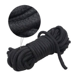 EDGEAM Cotton Rope 5 m 8 mm Braided Cord (Black)