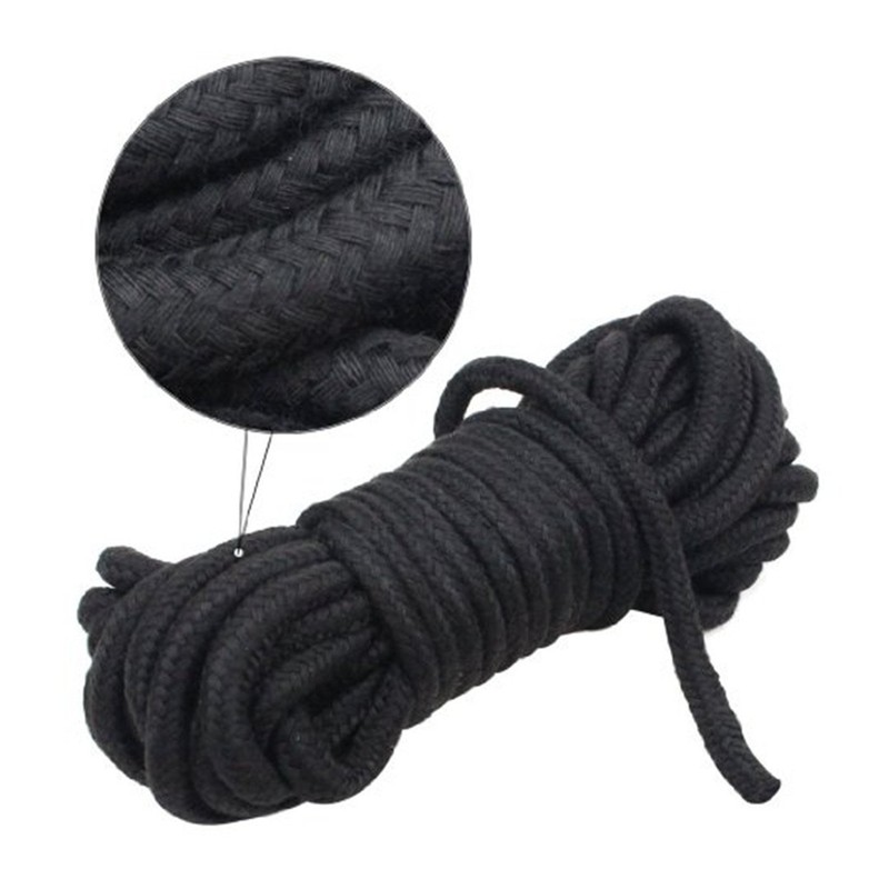 EDGEAM Cotton Rope 5 m 8 mm Braided Cord (Black)
