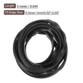 QUARKZMAN U Channel Edge Guard, 9.8ft Length Rubber Protection Strip Edge Protection Flat Type Fits 0.5-1mm Edges, (5/32" W x 5/16" H) Black