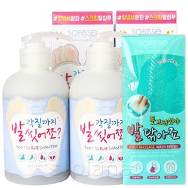 Sopris Foot Scrub Shampoo 280ml / 소프리스 풋스크럽 샴푸 280ml x2개 브러쉬 세트 발각질 제거 각질케어