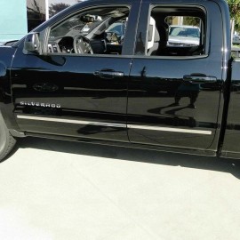 Best for Less 2014-2018 Silverado Sierra Double Cab Body Side Molding Stainless Trim Overlay