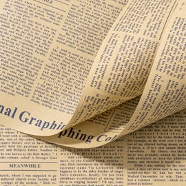 WRAPAHOLIC 20 Sheets Kraft Flower Wrapping Paper - 19.6 x 27.5 inch Retro Blue Lettering Floral Bouquet Wrapping, Florist Supplies Packaging Paper for Wedding Birthday Gift DIY