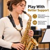 Adjustable Leather Saxophone Shoulder Harness with Aluminum Support Plate, Shoulder-Supported