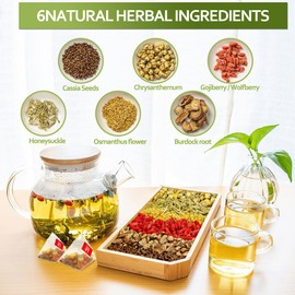 Chrysanthemum Cassia Seed Tea Bags, Chinese Eye Liver Tea, Burdock Root Wolf-berry Honeysuckle Osmanthus Mixed Herbal Floral Tea Bags