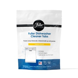 Fuller Brush Fuller Dishwasher Cleaner Tabs - Lemon Scent | Powers Away Limescale, Grease & Mineral Build-Up | 6 Tablets - 6 Month Supply | Septic Safe, Phosphate-Free | For All Dishwasher Types