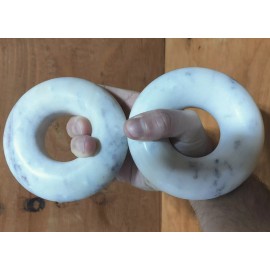 100% Marble Rings Real Healing Stones Circle Donut Granite Rock Meditation Yoga