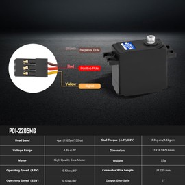 GOUPRC 22G Micro Digital RC Servo Metal Gears for Hyper Go 1/14 H14BM/ MJX/Jetwood DEERC 1:14 14209 14210 RC Car, Upgrade Servo Parts