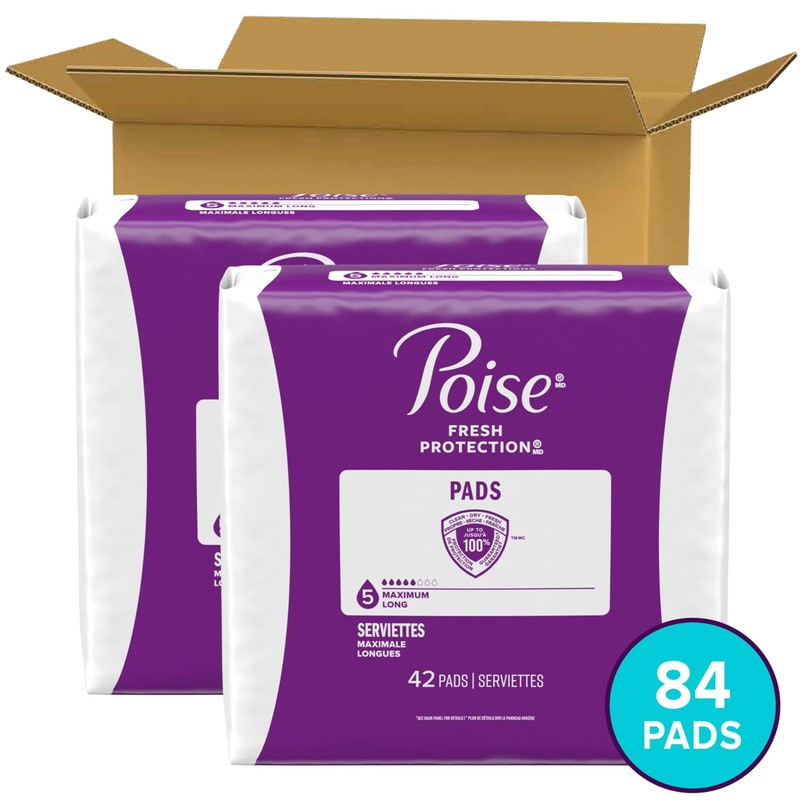 Poise Incontinence & Postpartum Pads for Bladder Leaks, 5 Drop