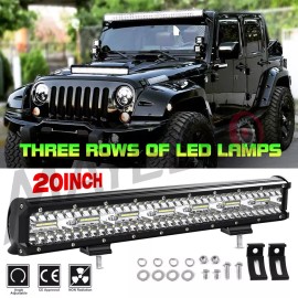 Mayello 20" inch 420W Led Light Bar Tri Row Spot Flood Combo Work 4WD Truck SUV ATV 22''