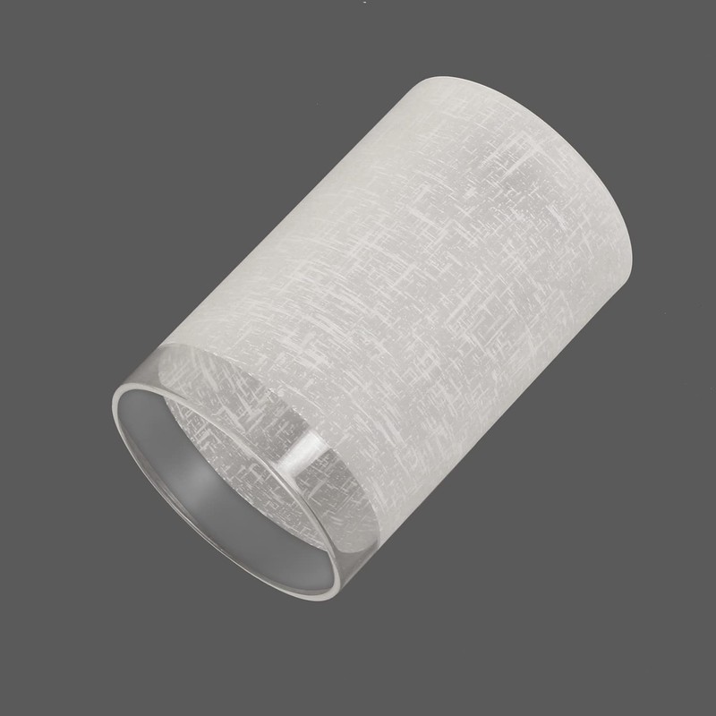 Voguad White Linen Frosted Glass Cylinder Lamp Shade with 1