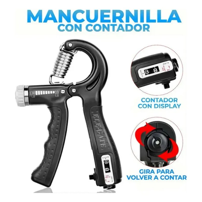 Pinza De Mano Para Ejercicio Muscular Entrenador Fitness Color Negro