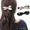 VINGTAINE H7816-BE- Barrette Ribbon, Satin, Simple, Hair Clip, Hair Accessory,