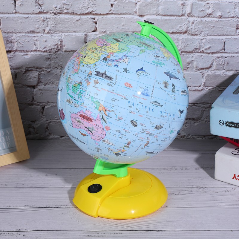 8in Colorful Lighting Tellurion World Globe 360 Degree Rotation Built