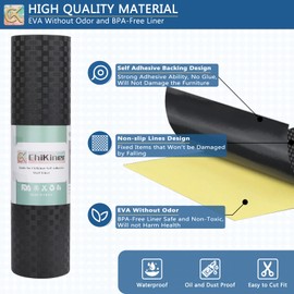 Self-Adhesive Shelf Liner Kitchen Liner, Waterproof Backed Paper Easy Peel and Stick Contact Liner Without Residue for Decor Your Desk Surface, Kitchen Countertops - Black, 17.5 x 236.2 inches