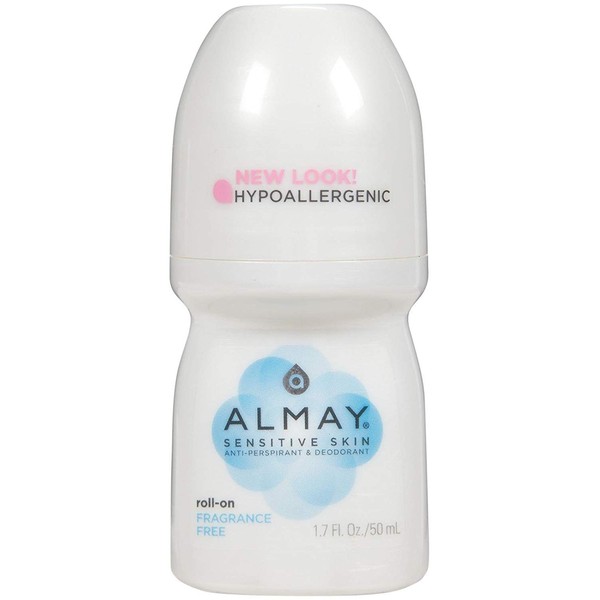 Almay Roll-On Antiperspirant & Deodorant, Fragrance Free 1.7 oz Pack of 5