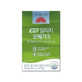 Korea Eundan Pure Altige Omega 3 801mg x 60 capsules x 4 boxes_RE / 고려은단 퓨어 알티지 오메가3 801mg x 60캡슐 x 4박스_RE